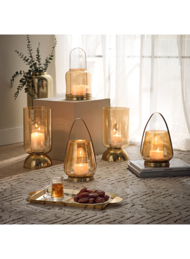 Home Box Accord Metal Candleholder with Lustre Glass - 17.5x14x25.5 cm - Image 4